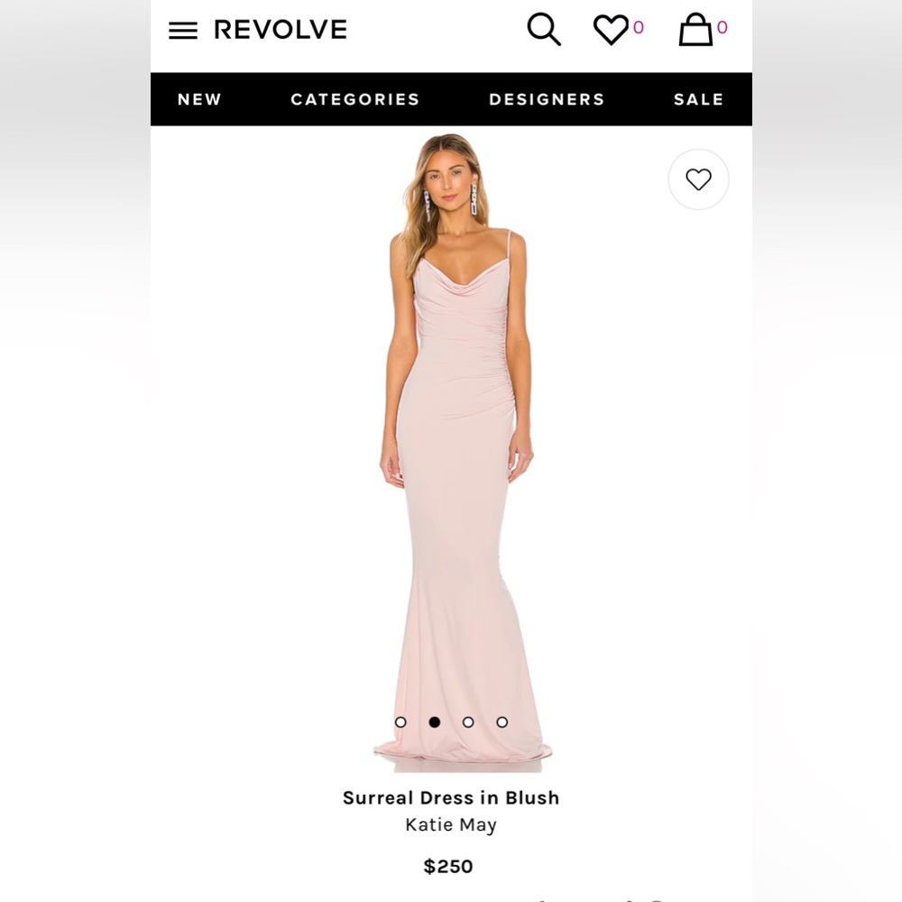 Katie May Surreal Blush Spaghetti-Strap Mermaid Gown